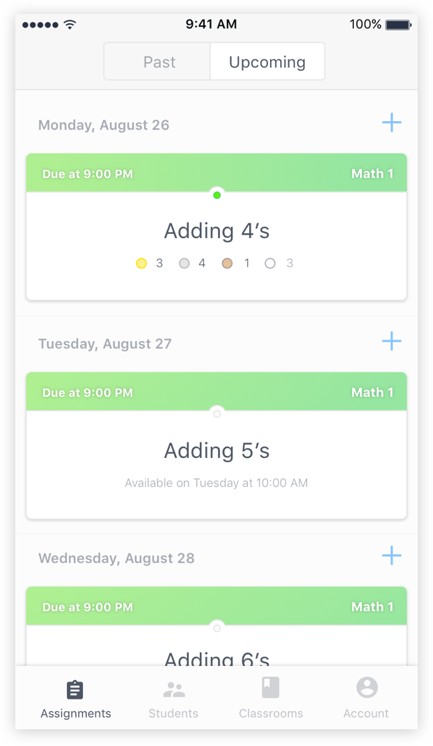 Class Ace upcoming assignments screenshot